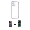 MARSİLYAN™- iPhone 12 Pro Max Kılıf Nova Asil Özel Seri - Siyah 360 Mat Full Body Arka Koruyucu + Sarı Neon Fosforlu Kamera Lens