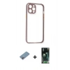 MARSİLYAN™- iPhone 12 Pro Max Kılıf Nova Asil Özel Seri - Siyah 360 Mat Full Body Arka Koruyucu + Shine Kamera Lens Koruma Cam - GI
