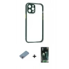 MARSİLYAN™- iPhone 12 Pro Max Kılıf Nova Asil Özel Seri - Siyah 360 Mat Full Body Arka Koruyucu + Shine Kamera Lens Koruma Cam - GI