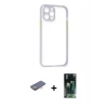 MARSİLYAN™- iPhone 12 Pro Max Kılıf Nova Asil Özel Seri - Siyah 360 Mat Full Body Arka Koruyucu + Turuncu Renkli Kamera Lens Koruma Cam
