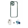 MARSİLYAN™- iPhone 12 Pro Max Kılıf Nova Asil Özel Seri - Siyah 3D Antistatik Seramik Nano Ekran Koruyucu + Shine Kamera Lens - GD