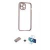 MARSİLYAN™- iPhone 12 Pro Max Kılıf Nova Asil Özel Seri - Siyah 3D Antistatik Seramik Nano Ekran Koruyucu + Shine Kamera Lens Koruma Cam - SABE
