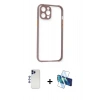 MARSİLYAN™- iPhone 12 Pro Max Kılıf Nova Asil Özel Seri - Siyah 3D Antistatik Seramik Nano Ekran Koruyucu + Shine Kamera Lens - LT