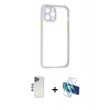 MARSİLYAN™- iPhone 12 Pro Max Kılıf Nova Asil Özel Seri - Siyah 3D Antistatik Seramik Nano Ekran Koruyucu + Shine Kamera Lens - LT