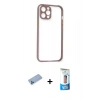 MARSİLYAN™- iPhone 12 Pro Max Kılıf Nova Asil Özel Seri - Siyah 5D Eko Cam Ekran Koruyucu + Shine Kamera Lens Koruma Cam - MI