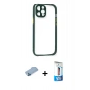 MARSİLYAN™- iPhone 12 Pro Max Kılıf Nova Asil Özel Seri - Siyah 5D Eko Cam Ekran Koruyucu + Shine Kamera Lens Koruma Cam - MI