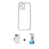 MARSİLYAN™- iPhone 12 Pro Max Kılıf Nova Asil Özel Seri - Siyah 5D Eko Cam Ekran Koruyucu + Shine Kamera Lens - LT