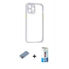 MARSİLYAN™- iPhone 12 Pro Max Kılıf Nova Asil Özel Seri - Siyah 5D Eko Cam Ekran Koruyucu + Shine Kamera Lens Koruma Cam - PE