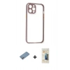 MARSİLYAN™- iPhone 12 Pro Max Kılıf Nova Asil Özel Seri - Siyah 6D Mat Seramik Hayalet Nano Ekran Koruyucu + Shine Kamera Lens Koruma Cam - GS