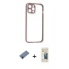 MARSİLYAN™- iPhone 12 Pro Max Kılıf Nova Asil Özel Seri - Siyah 6D Mat Seramik Hayalet Nano Ekran Koruyucu + Shine Kamera Lens Koruma Cam - SH