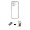 MARSİLYAN™- iPhone 12 Pro Max Kılıf Nova Asil Özel Seri - Siyah 6D Mat Seramik Hayalet Nano Ekran Koruyucu + Metal Kamera Lens Koruma Cam - GD