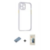 MARSİLYAN™- iPhone 12 Pro Max Kılıf Nova Asil Özel Seri - Siyah 6D Mat Seramik Hayalet Nano Ekran Koruyucu + Shine Kamera Lens Koruma Cam - GS