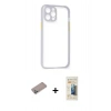 MARSİLYAN™- iPhone 12 Pro Max Kılıf Nova Asil Özel Seri - Siyah 6D Mat Seramik Hayalet Nano Ekran Koruyucu + Shine Kamera Lens Koruma Cam - SABE
