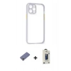 MARSİLYAN™- iPhone 12 Pro Max Kılıf Nova Asil Özel Seri - Siyah Bilvis Hayalet Cam Ekran Koruyucu + Metal Kamera Lens Koruma Cam - GD
