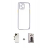 MARSİLYAN™- iPhone 12 Pro Max Kılıf Nova Asil Özel Seri - Siyah Bilvis Hayalet Cam Ekran Koruyucu + Shine Kamera Lens - GD
