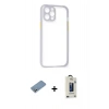 MARSİLYAN™- iPhone 12 Pro Max Kılıf Nova Asil Özel Seri - Siyah Bilvis Hayalet Cam Ekran Koruyucu + Shine Kamera Lens Koruma Cam - GS