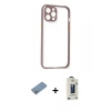 MARSİLYAN™- iPhone 12 Pro Max Kılıf Nova Asil Özel Seri - Siyah Bilvis Hayalet Cam Ekran Koruyucu + Shine Kamera Lens Koruma Cam - GS