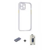 MARSİLYAN™- iPhone 12 Pro Max Kılıf Nova Asil Özel Seri - Siyah Bilvis Hayalet Cam Ekran Koruyucu + Renkli Kamera Lens Koruma Cam - MI
