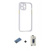 MARSİLYAN™- iPhone 12 Pro Max Kılıf Nova Asil Özel Seri - Siyah Bilvis Hayalet Cam Ekran Koruyucu + Shine Kamera Lens Koruma Cam - GD