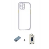 MARSİLYAN™- iPhone 12 Pro Max Kılıf Nova Asil Özel Seri - Siyah Bilvis Hayalet Cam Ekran Koruyucu + Shine Kamera Lens Koruma Cam - GI