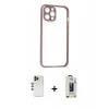 MARSİLYAN™- iPhone 12 Pro Max Kılıf Nova Asil Özel Seri - Siyah Bilvis Hayalet Cam Ekran Koruyucu + Shine Kamera Lens - GD