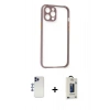 MARSİLYAN™- iPhone 12 Pro Max Kılıf Nova Asil Özel Seri - Siyah Bilvis Hayalet Cam Ekran Koruyucu + Shine Kamera Lens - LT