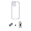 MARSİLYAN™- iPhone 12 Pro Max Kılıf Nova Asil Özel Seri - Siyah Bilvis Hayalet Cam Ekran Koruyucu + Shine Kamera Lens Koruma Cam - SH