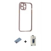 MARSİLYAN™- iPhone 12 Pro Max Kılıf Nova Asil Özel Seri - Siyah Bilvis Hayalet Cam Ekran Koruyucu + Shine Kamera Lens Koruma Cam - PE