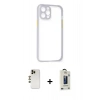MARSİLYAN™- iPhone 12 Pro Max Kılıf Nova Asil Özel Seri - Siyah Bilvis Hayalet Cam Ekran Koruyucu + Shine Kamera Lens - GD