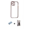 MARSİLYAN™- iPhone 12 Pro Max Kılıf Nova Asil Özel Seri - Siyah Bilvis Hayalet Cam Ekran Koruyucu + Shine Kamera Lens Koruma Cam - MI