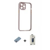 MARSİLYAN™- iPhone 12 Pro Max Kılıf Nova Asil Özel Seri - Siyah Bilvis Hayalet Cam Ekran Koruyucu + Shine Kamera Lens Koruma Cam - GI