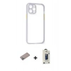 MARSİLYAN™- iPhone 12 Pro Max Kılıf Nova Asil Özel Seri - Siyah Bilvis Hayalet Cam Ekran Koruyucu + Shine Kamera Lens Koruma Cam - SABE