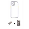 MARSİLYAN™- iPhone 12 Pro Max Kılıf Nova Asil Özel Seri - Siyah Bilvis Hayalet Cam Ekran Koruyucu + Shine Kamera Lens Koruma Cam - SABE