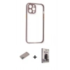 MARSİLYAN™- iPhone 12 Pro Max Kılıf Nova Asil Özel Seri - Siyah Bilvis Hayalet Cam Ekran Koruyucu + Shine Kamera Lens Koruma Cam - SABE