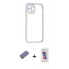 MARSİLYAN™- iPhone 12 Pro Max Kılıf Nova Asil Özel Seri - Siyah Joko 5D Cam + Gold Metal Kamera Lens Koruma Cam
