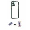 MARSİLYAN™- iPhone 12 Pro Max Kılıf Nova Asil Özel Seri - Siyah Joko 5D Cam + Gold Metal Kamera Lens Koruma Cam