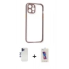 MARSİLYAN™- iPhone 12 Pro Max Kılıf Nova Asil Özel Seri - Siyah Joko 5D Cam + Lacivert Shine Kamera Lens