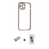 MARSİLYAN™- iPhone 12 Pro Max Kılıf Nova Asil Özel Seri - Siyah Joko 5D Cam + Shine Kamera Lens Koruma Cam - MI