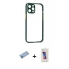 MARSİLYAN™- iPhone 12 Pro Max Kılıf Nova Asil Özel Seri - Siyah Joko 5D Cam + Shine Kamera Lens Koruma Cam - MI