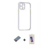 MARSİLYAN™- iPhone 12 Pro Max Kılıf Nova Asil Özel Seri - Siyah Joko 5D Cam + Metal Kamera Lens Koruma Cam - KI