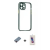 MARSİLYAN™- iPhone 12 Pro Max Kılıf Nova Asil Özel Seri - Siyah Joko 5D Cam + Metal Kamera Lens Koruma Cam - KI