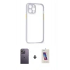 MARSİLYAN™- iPhone 12 Pro Max Kılıf Nova Asil Özel Seri - Siyah Joko 5D Cam + Neon Fosforlu Kamera Lens - BZ