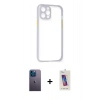 MARSİLYAN™- iPhone 12 Pro Max Kılıf Nova Asil Özel Seri - Siyah Joko 5D Cam + Neon Fosforlu Kamera Lens - MI