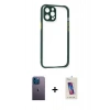 MARSİLYAN™- iPhone 12 Pro Max Kılıf Nova Asil Özel Seri - Siyah Joko 5D Cam + Neon Fosforlu Kamera Lens - MI