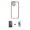 MARSİLYAN™- iPhone 12 Pro Max Kılıf Nova Asil Özel Seri - Siyah Joko 5D Cam + Neon Fosforlu Kamera Lens - SI