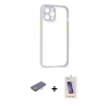 MARSİLYAN™- iPhone 12 Pro Max Kılıf Nova Asil Özel Seri - Siyah Joko 5D Cam + Renkli Kamera Lens Koruma Cam - TU
