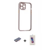 MARSİLYAN™- iPhone 12 Pro Max Kılıf Nova Asil Özel Seri - Siyah Joko 5D Cam + Renkli Kamera Lens Koruma Cam - TU