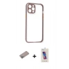 MARSİLYAN™- iPhone 12 Pro Max Kılıf Nova Asil Özel Seri - Siyah Joko 5D Cam + Shine Kamera Lens Koruma Cam - SABE