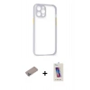 MARSİLYAN™- iPhone 12 Pro Max Kılıf Nova Asil Özel Seri - Siyah Joko 5D Cam + Shine Kamera Lens Koruma Cam - SABE