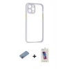 MARSİLYAN™- iPhone 12 Pro Max Kılıf Nova Asil Özel Seri - Siyah Joko 5D Cam + Shine Kamera Lens Koruma Cam - PE